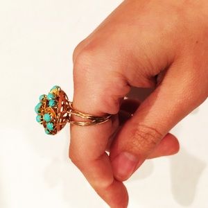 Vintage style turquoise statement ring